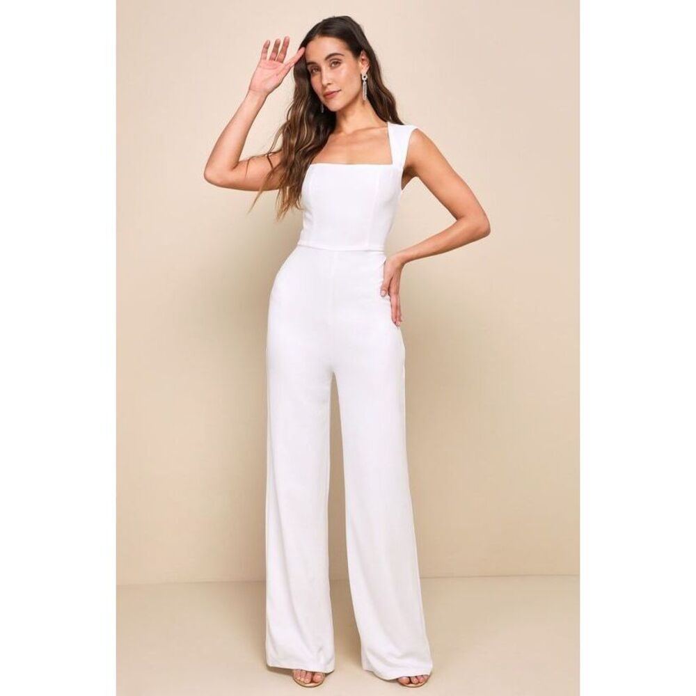 Lulus Enticing Endeavors White Jumpsuit - Size M